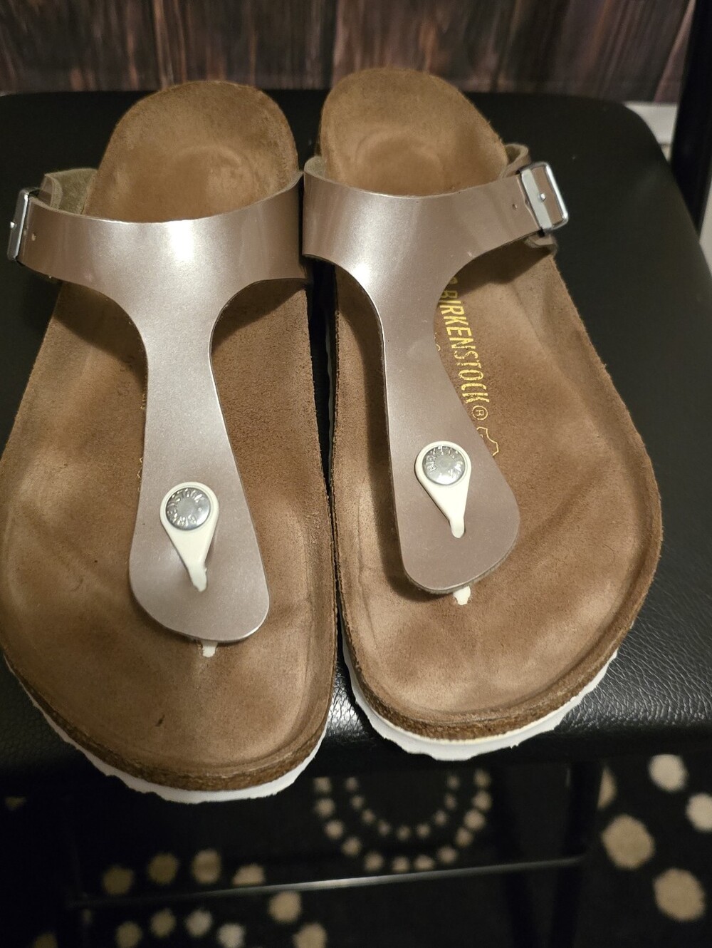 Birkenstock Rose Gold Metallic Gizeh Thong Sandal